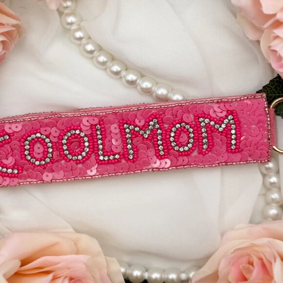 COOL MOM Seed Beaded Keychain Lanyard Bag Charm NEW - Picture 5 of 5